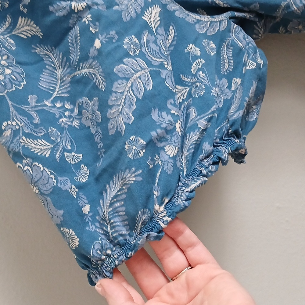 Torrid Women's Blue and White Floral Short Sleeve Mini Dress Size 3X - Picture 3 of 8